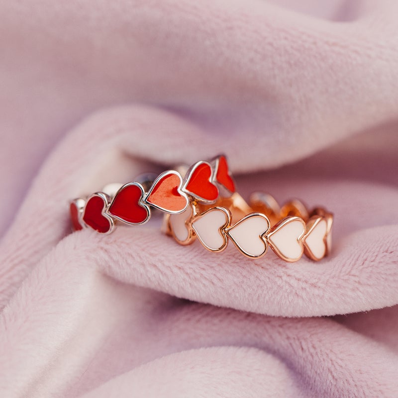 LOVE HEARTS BAND RING