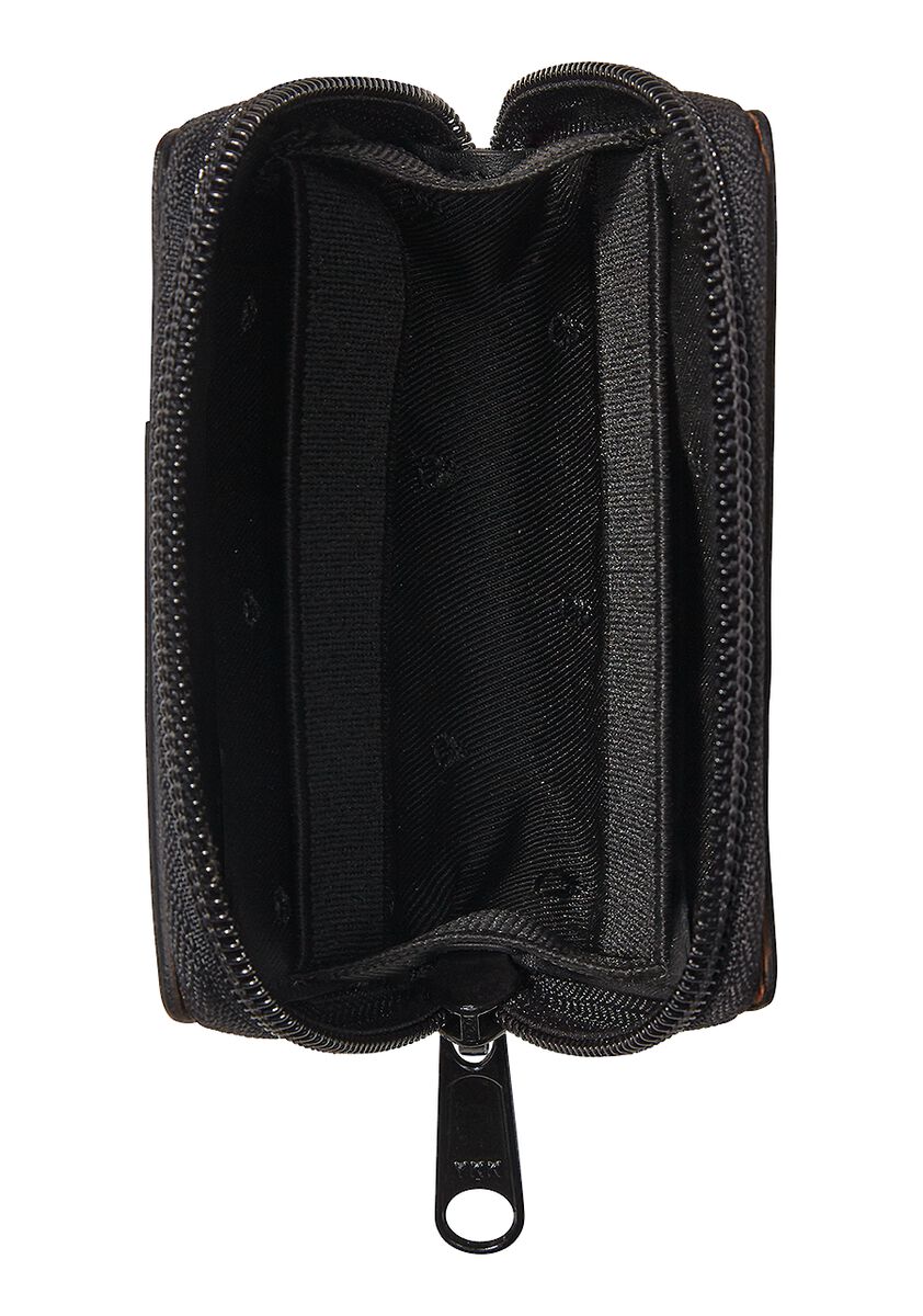 Orbit Zip Card Leather Wallet BLACK