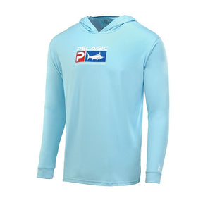 AQUATEK DELUXE HOODIE FISHING SHIRT (LIGHT BLUE)