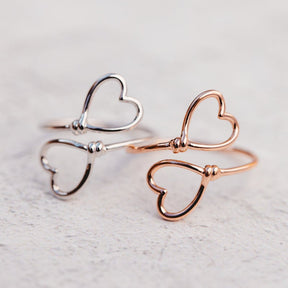 HEART WIRE WRAP RING