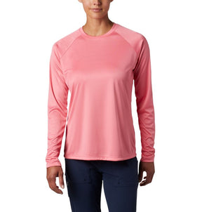Women’s PFG Tidal Tee™ II Long Sleeve Shirt (Lollipop Pink w. Black logo)