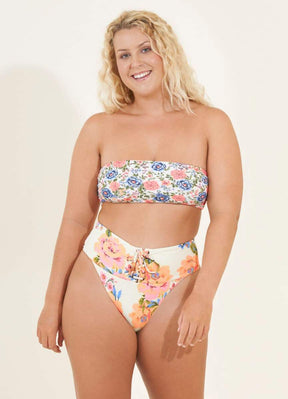 Free Spirit Ebony Puff Sleeve Bikini Top