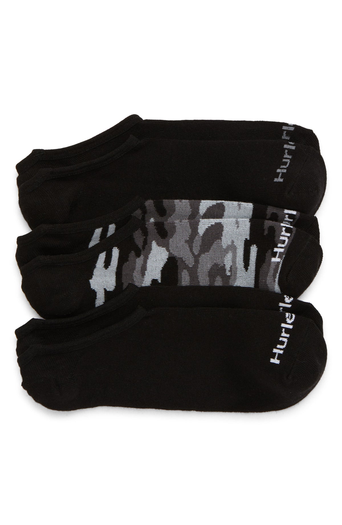 Men's Hurley Assorted 3-Pack No-Show Socks