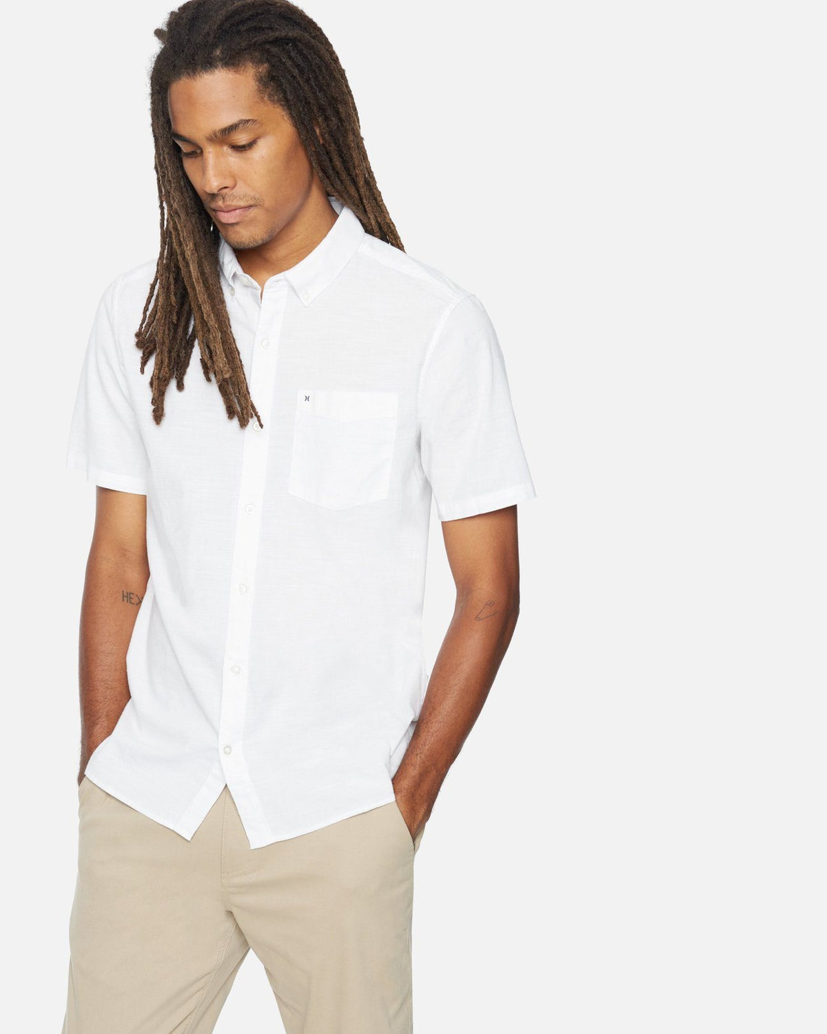 ONE & ONLY 2.0 S/S BUTTON UP SHIRT (White)