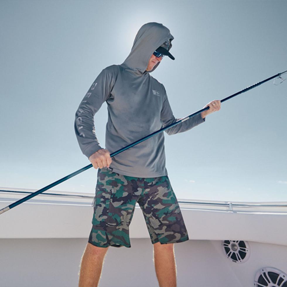 AQUATEK ICON HOODIE FISHING SHIRT (charcoal)