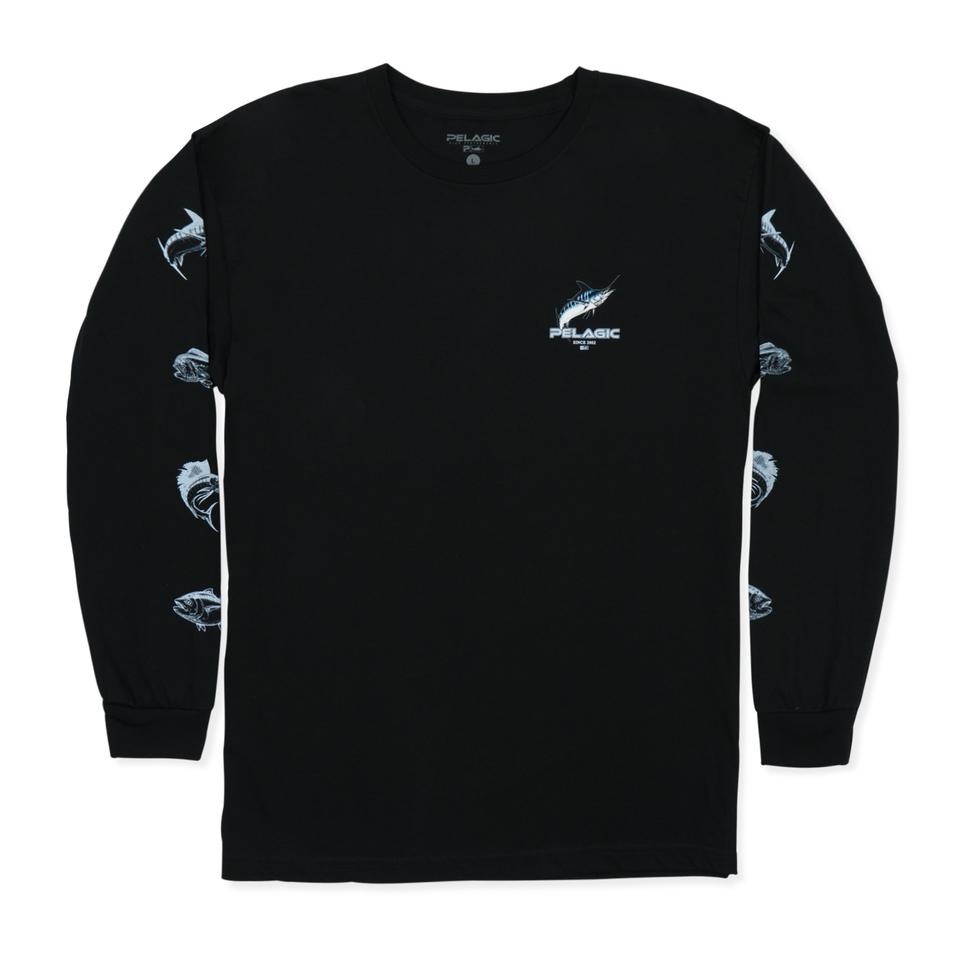 FLYING MARLIN LONG SLEEVE T-SHIRT (Black)