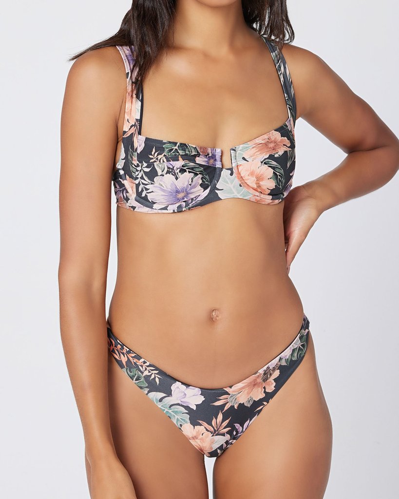 Printed Camellia Bikini Top