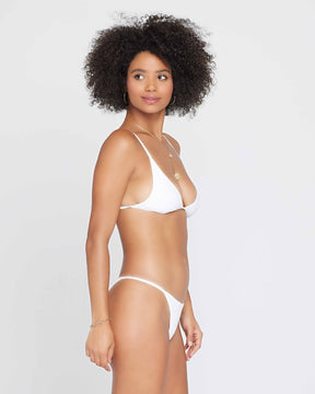 Ribbed Millie Bikini Top (White)