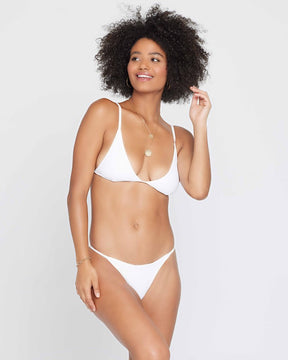 Ribbed Millie Bikini Top (White)