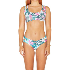 HURLEY Women's Max Hawaiian Hideaway Bralette Bikini Top (WHITE MULTI)