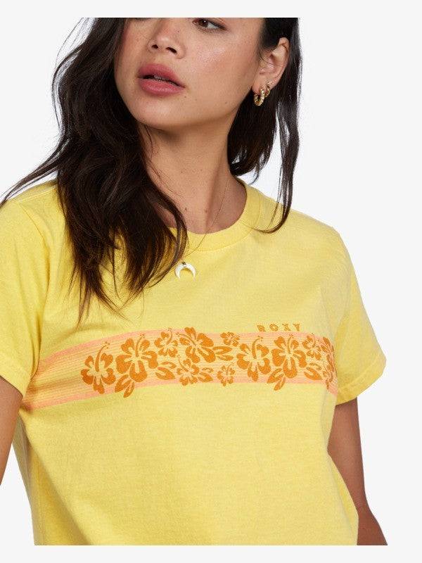 Retro Hibiscus Stripe Oversized T-Shirt
