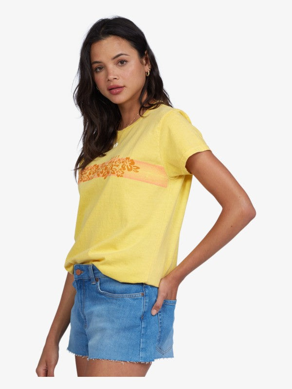 Retro Hibiscus Stripe Oversized T-Shirt