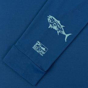 AQUATEK HOODIE FISHING SHIRT - GYOTAKU (Smokey Blue)
