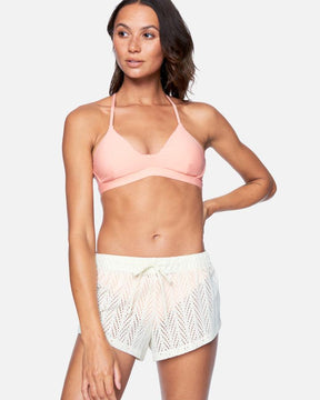 Solid Crochet Short Boardshorts (Cream)