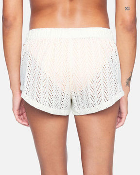 Solid Crochet Short Boardshorts (Cream)