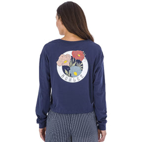 Hurley Anna Washed Cropped Boyfriend Long Sleeve T-Shirt